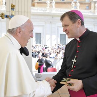 Bishop Steve with Pope Francis