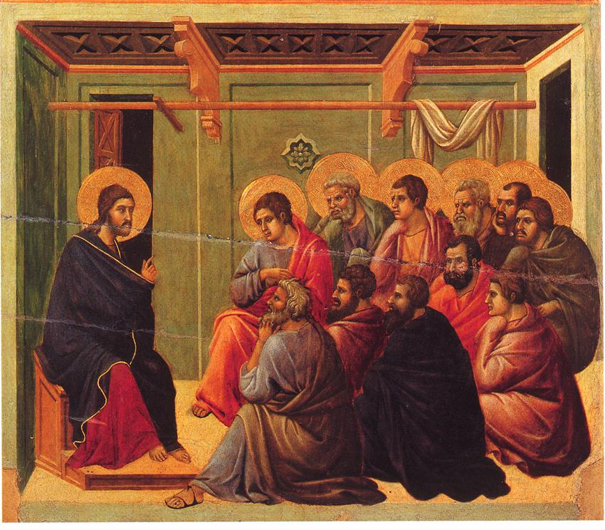 christ taking leave of the apostles duccio